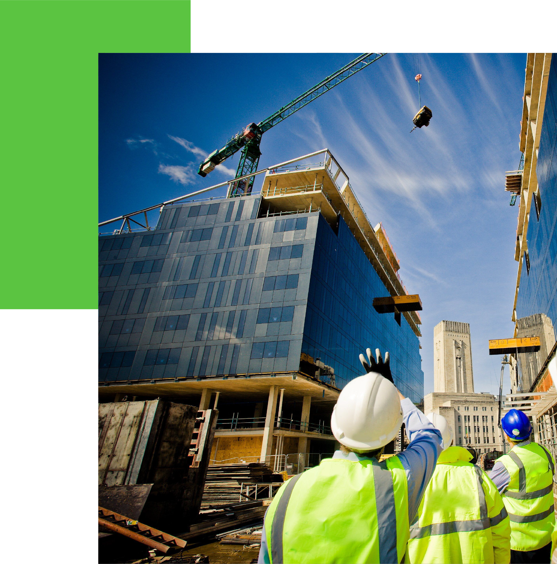 Construction site with workers